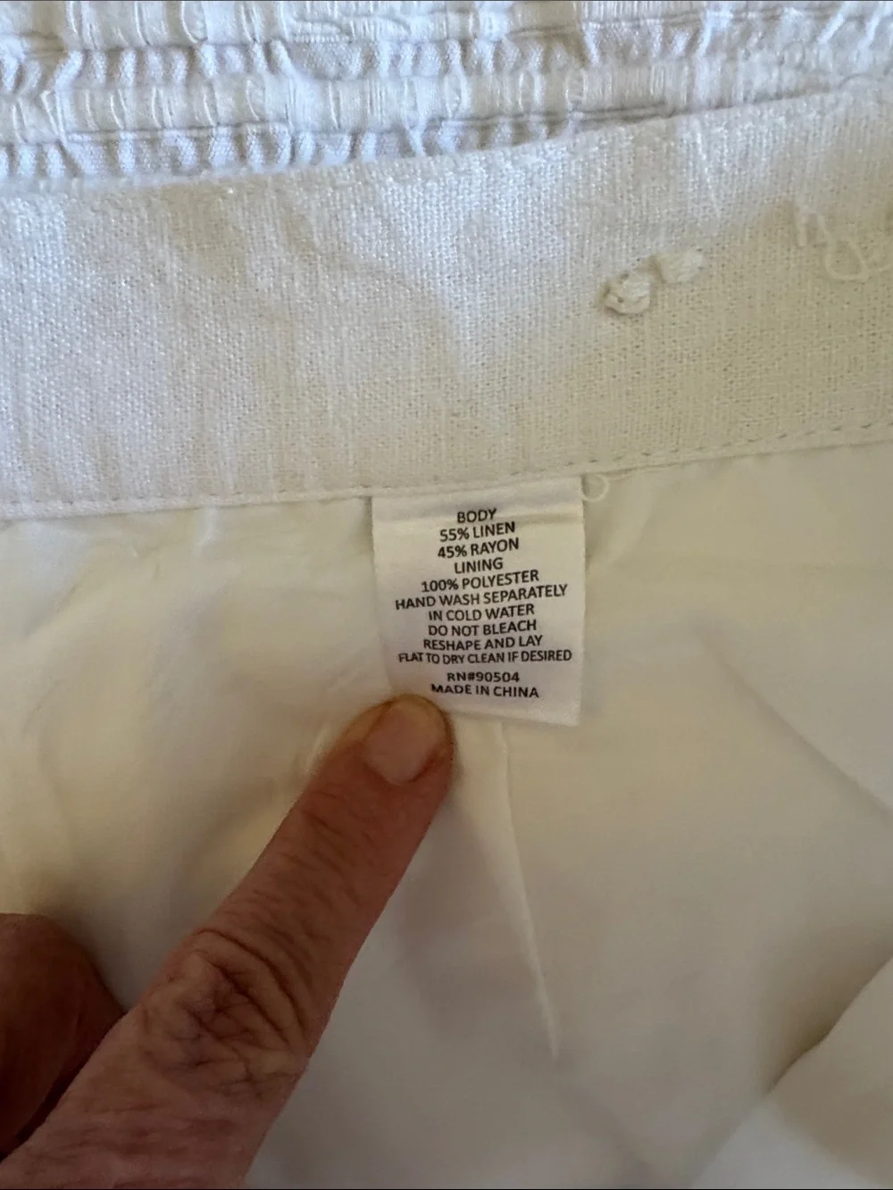 MENS White Linen Summer Pants sz 42